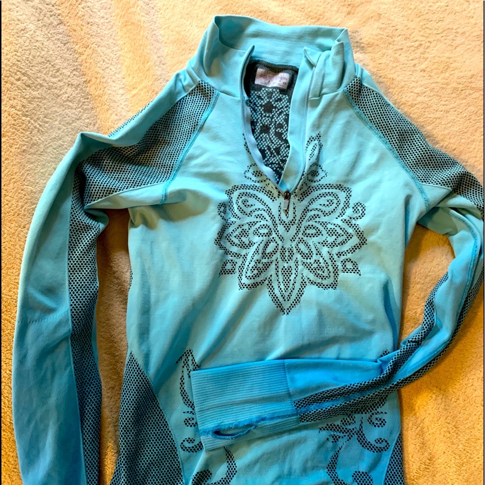 Athleta Twist 1/2 Zip Running Shirt XS Blue Ombré